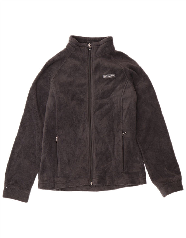 COLUMBIA Girls Fleece Jacket 14-15 Years Large Grey Polyester