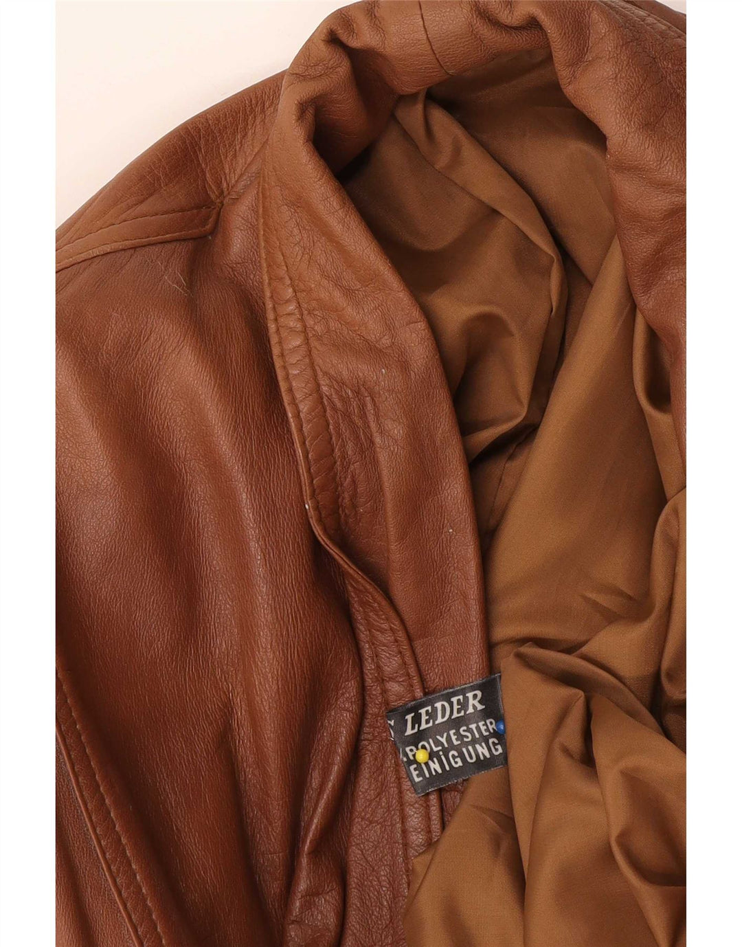 Vintage oversize læderjakke til kvinder UK 18 XL brunt læder