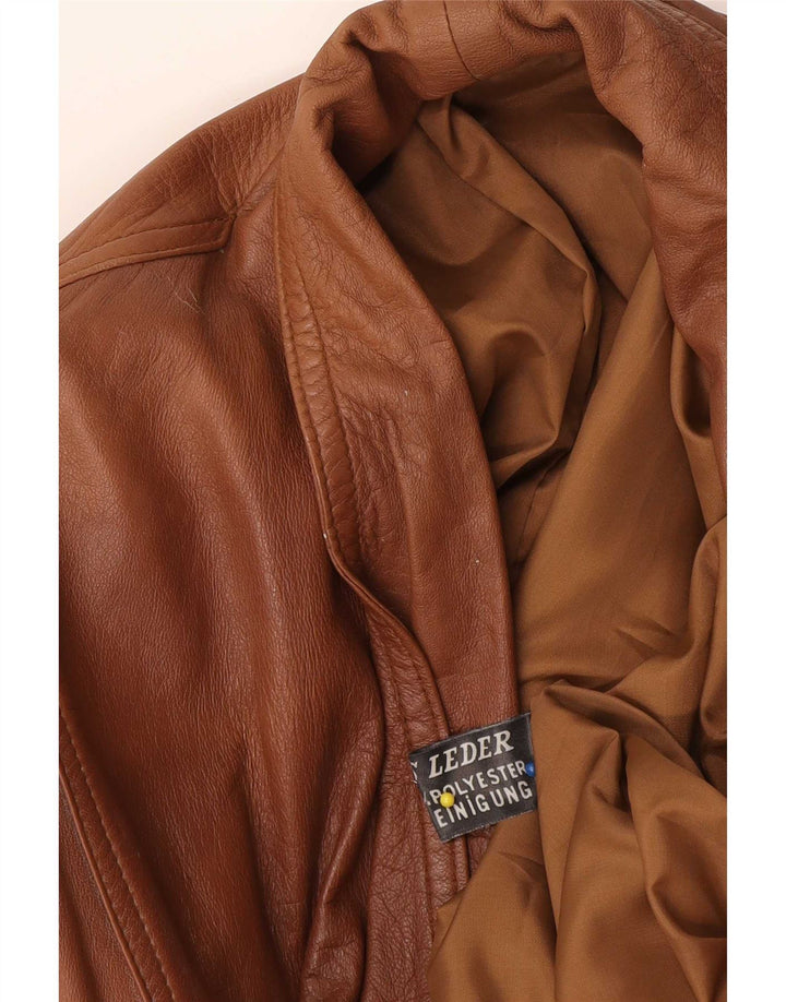 Vintage oversize læderjakke til kvinder UK 18 XL brunt læder