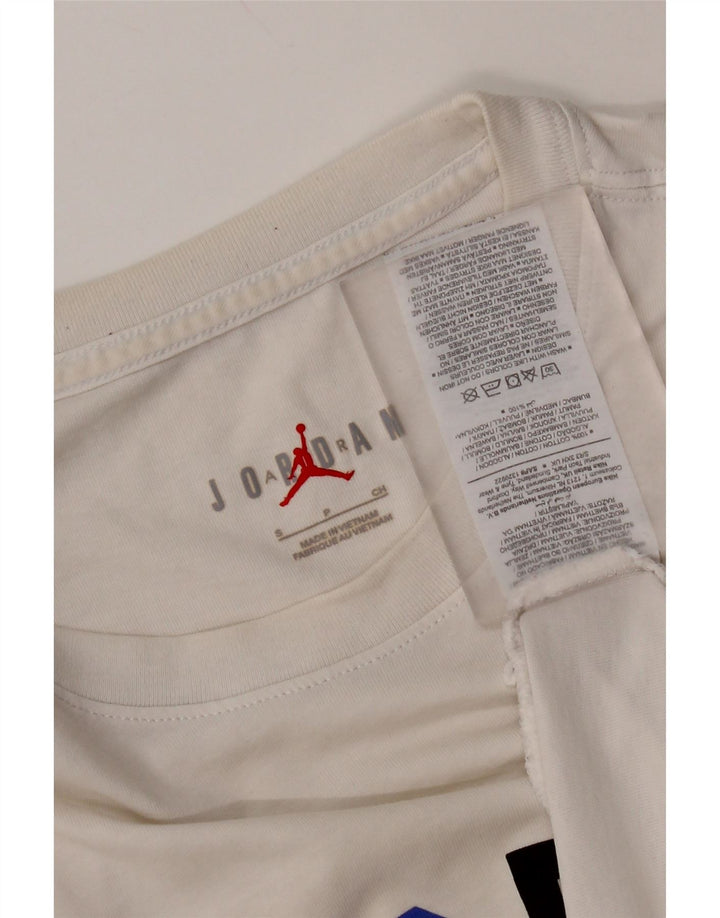 Jordan Herre grafisk T-shirt top lille hvid bomuld