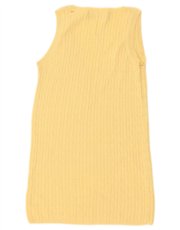 Zara Dame Vest Tank Top UK 12 Medium Gul Bomuld