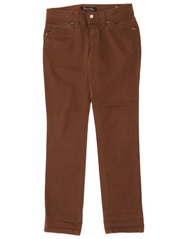Massimo Dutti Dame Slim Chino Bukser EU 38 Small W28 L33 Brun Bomuld