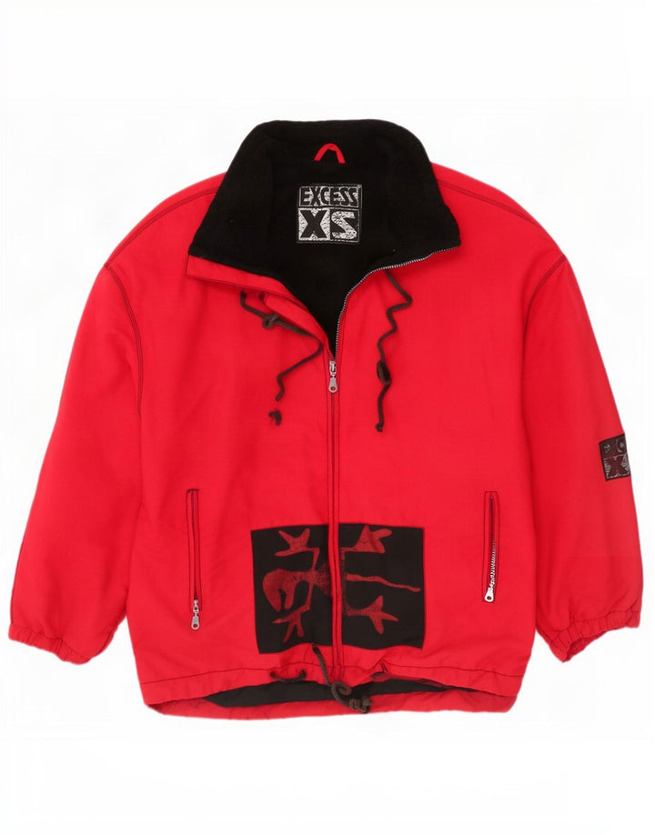 Excess XS Herre grafisk bomberjakke UK 42 XL Rød Polyester