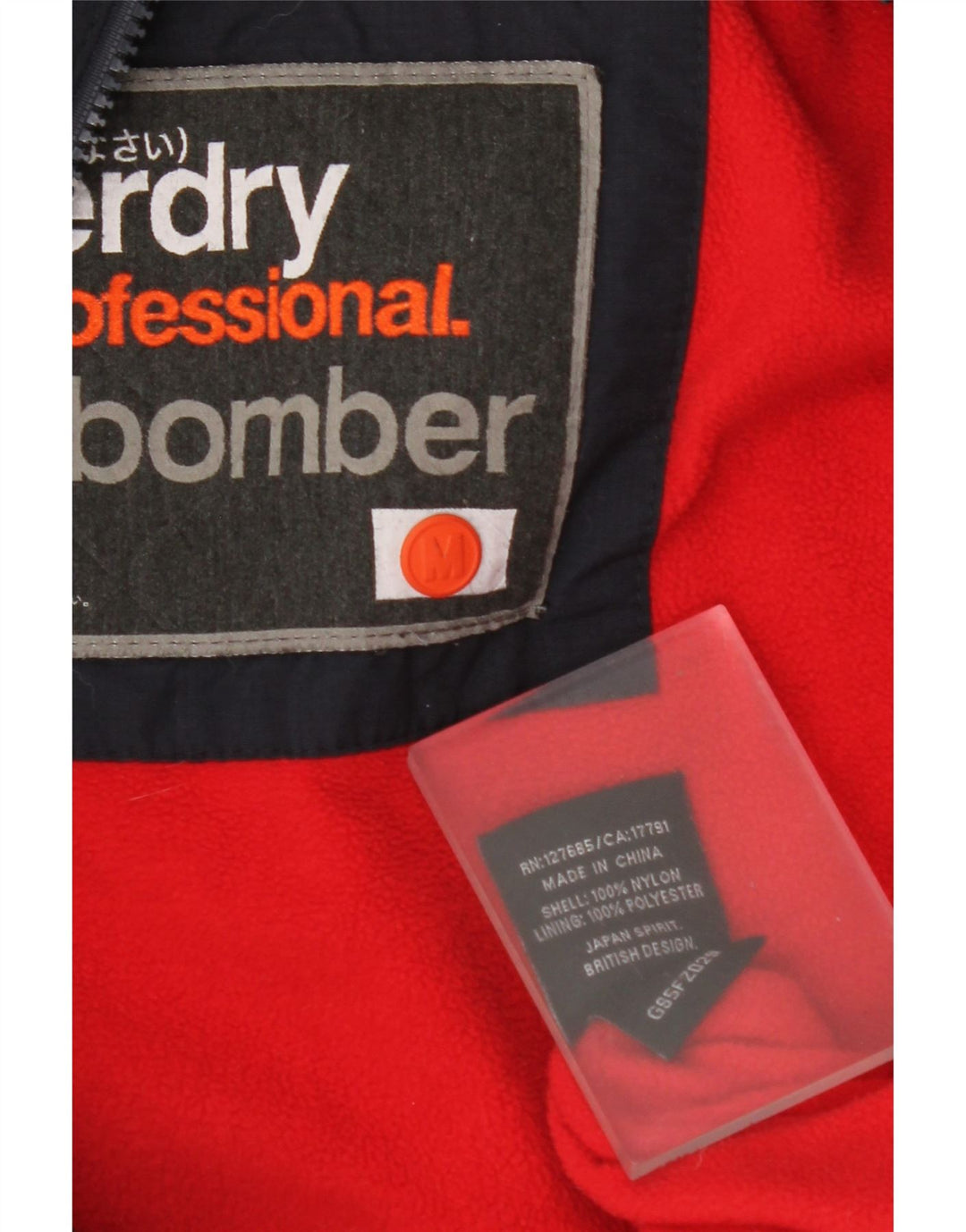 SUPERDRY, polstret bomberjakke med hætte til kvinder, UK 14 Mellem marineblå nylon