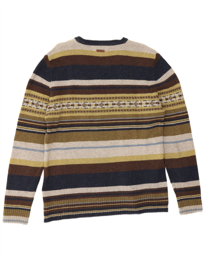 Marlboro Classics Herre V-hals sweater Medium Flerfarvet Stribet