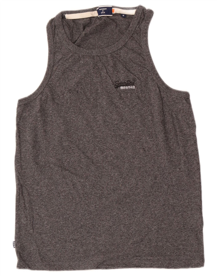 Superdry Herre Slim Vest Top Medium Grey Flecked Bomuld