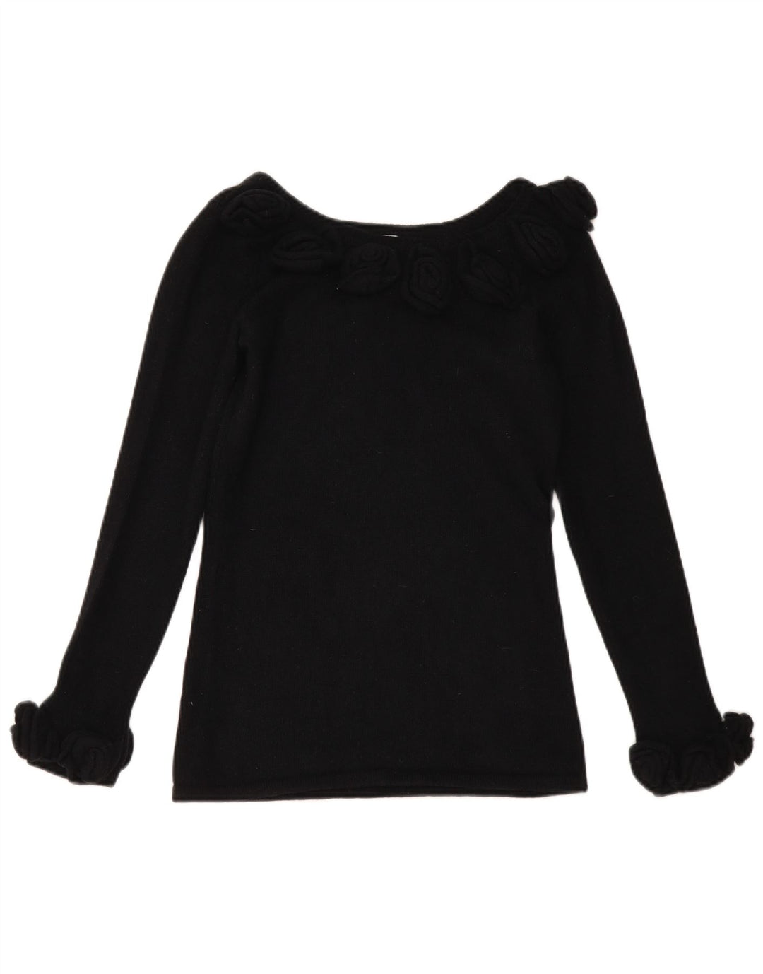 Alba Moda Dame Boat Neck Jumper Sweater UK 10 Small Black New Wool