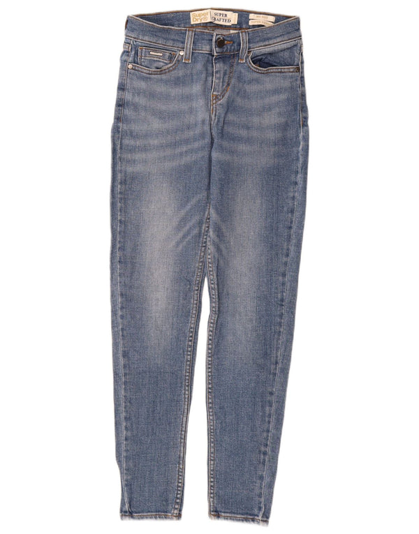 SUPERDRY Dame Mid Rise Super Skinny Jeans W25 L28 Blå Bomuld