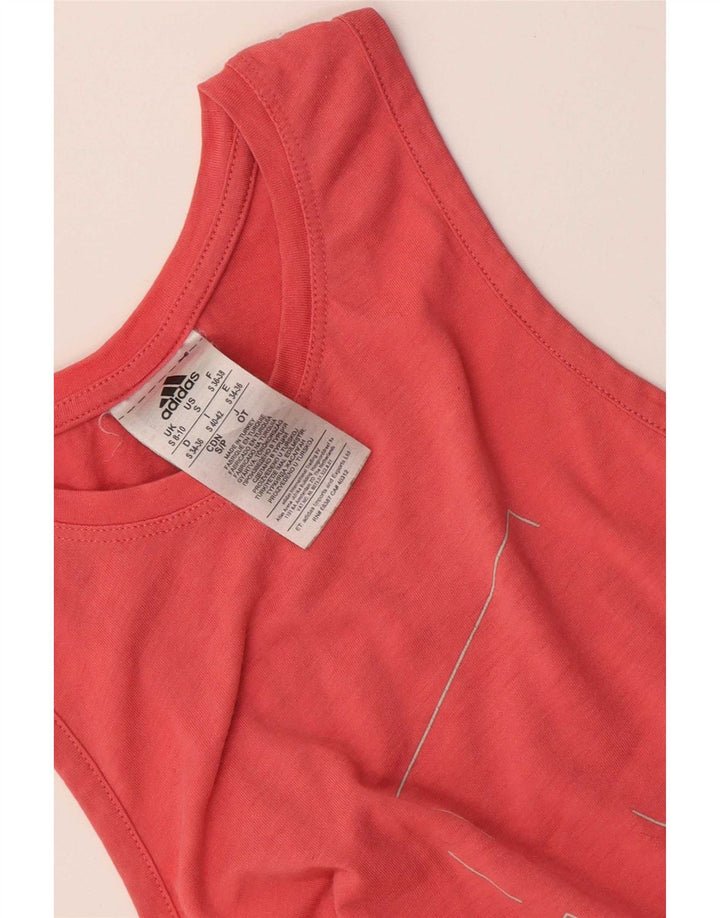Adidas Dame Grafisk Vest Top UK 8/10 Small Pink Polyester