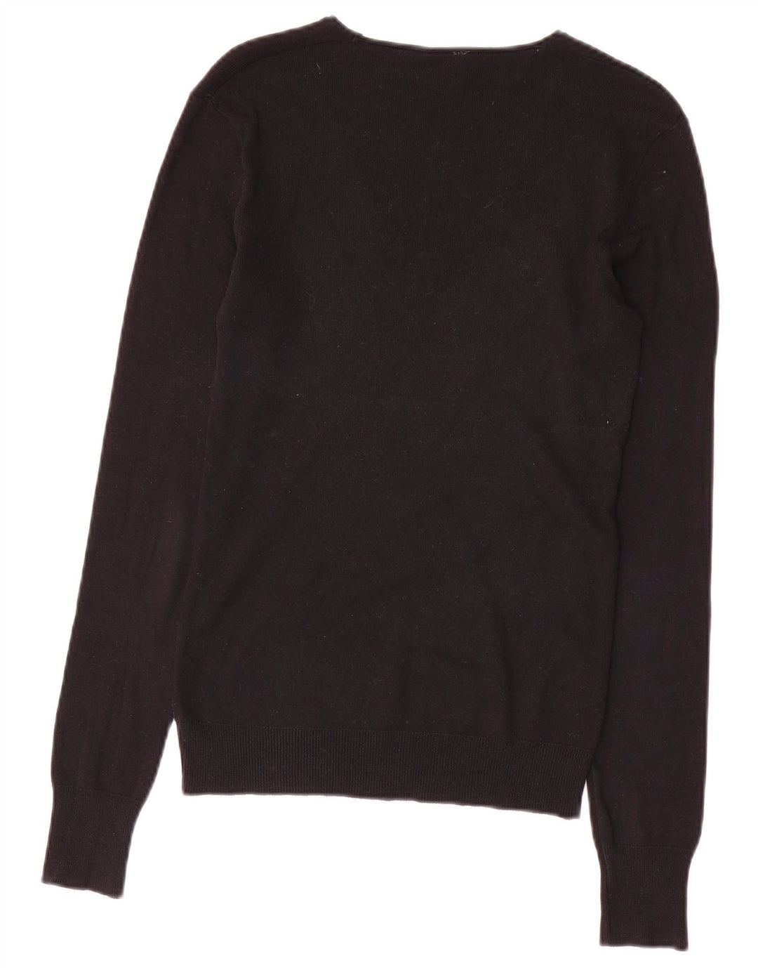 BENETTON Dame V-hals sweater UK 10 Small Black