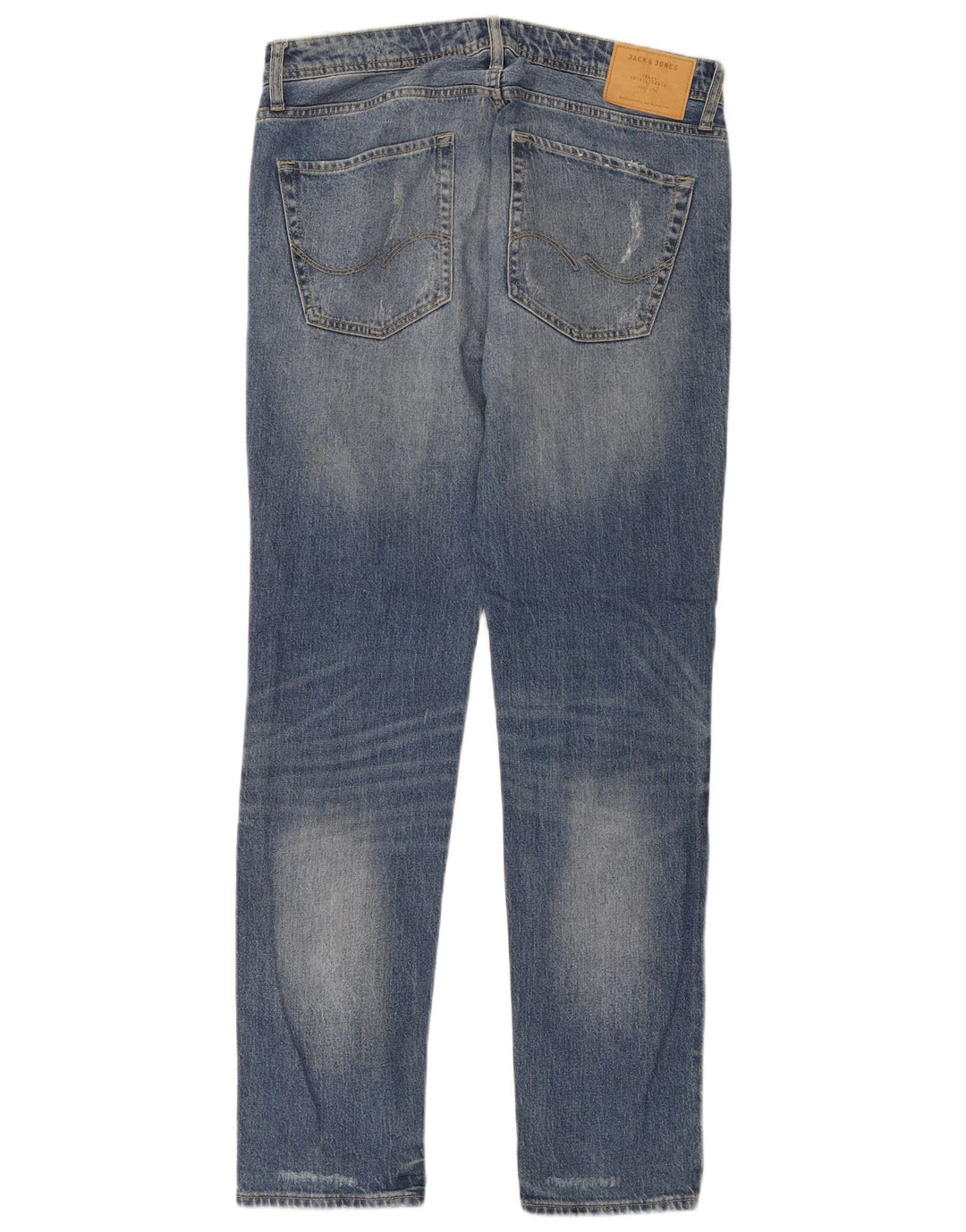 Jack & Jones Herre Tim Distressed Slim Jeans W32 L34 Blå Bomuld