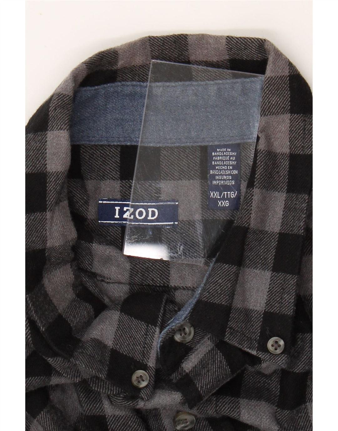 IZOD Flanellskjorte til mænd 2XL Grå ternet