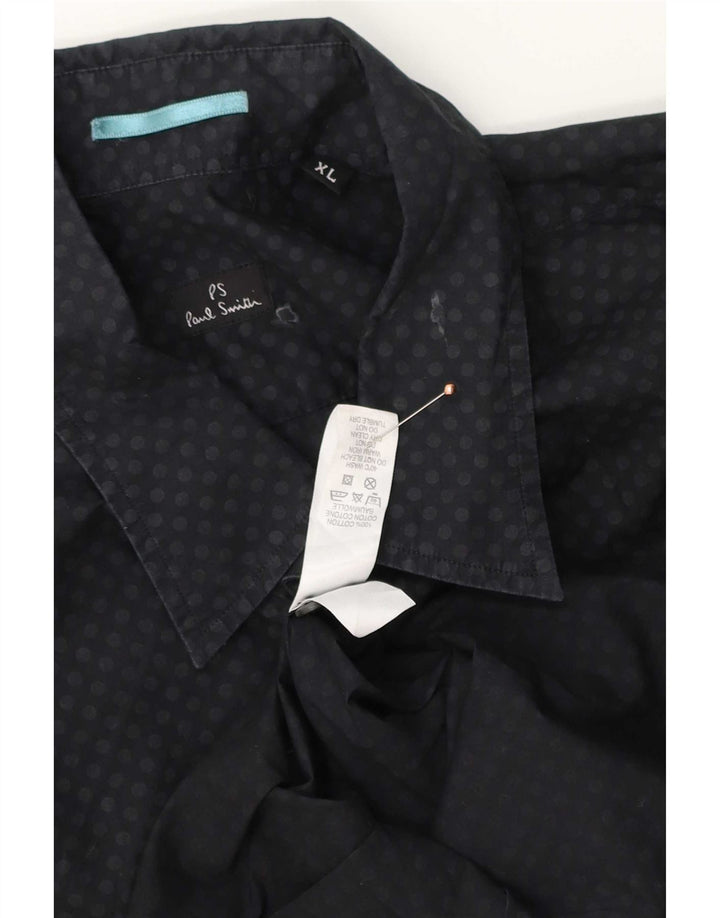 Paul Smith Herre Classic Fit skjorte XL sort plettet bomuld