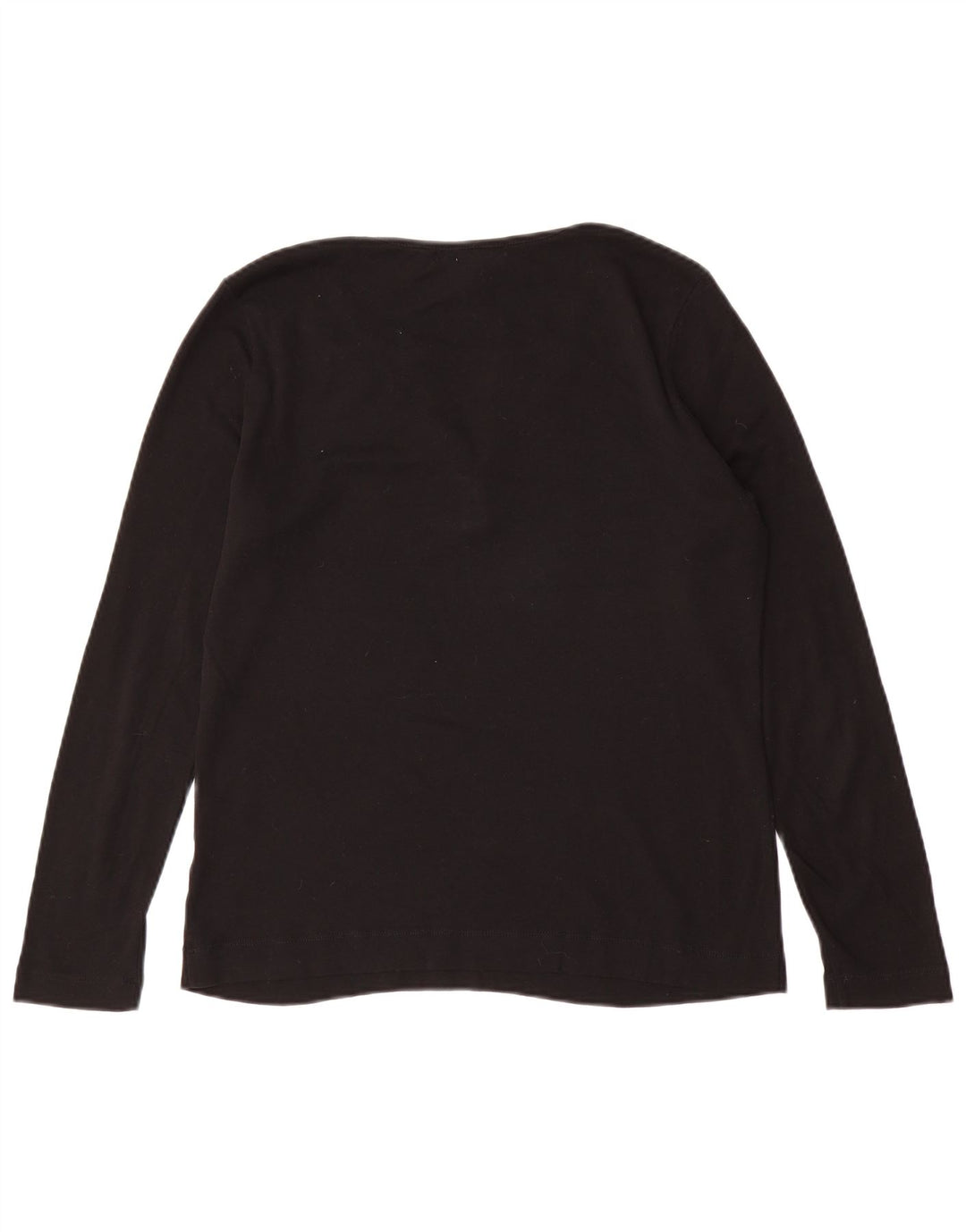 RALPH LAUREN Dame Top Langærmet UK 16 Stor Sort Bomuld