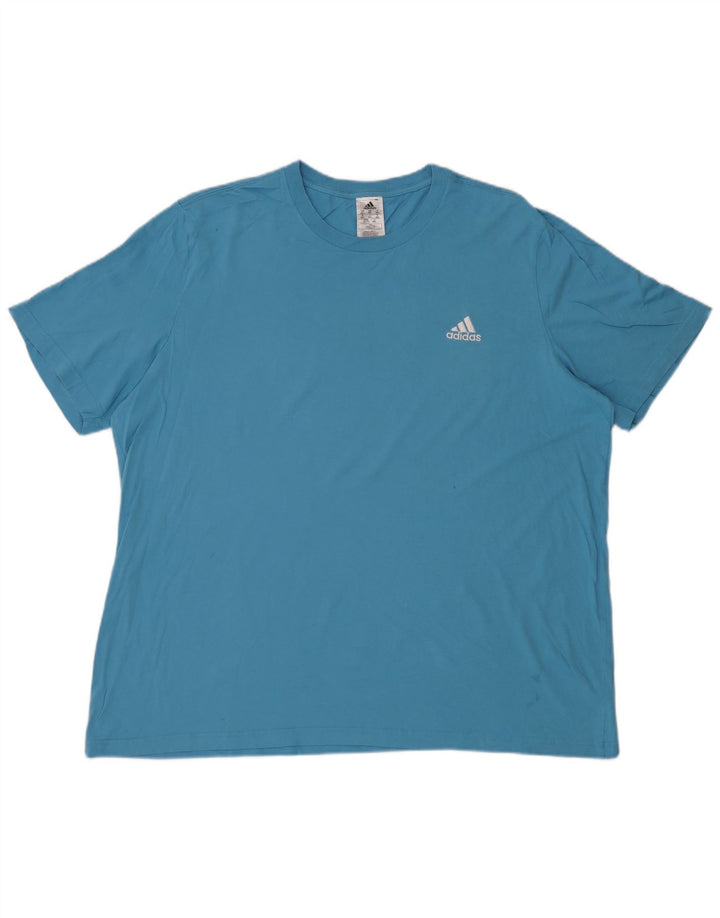 Adidas Herre T-Shirt Top 2XL Blå Bomuld