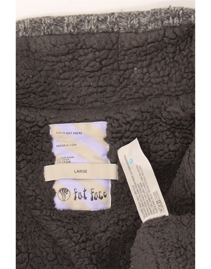 FAT FACE Herre lynlås-halstrøje stor grå lammeuld