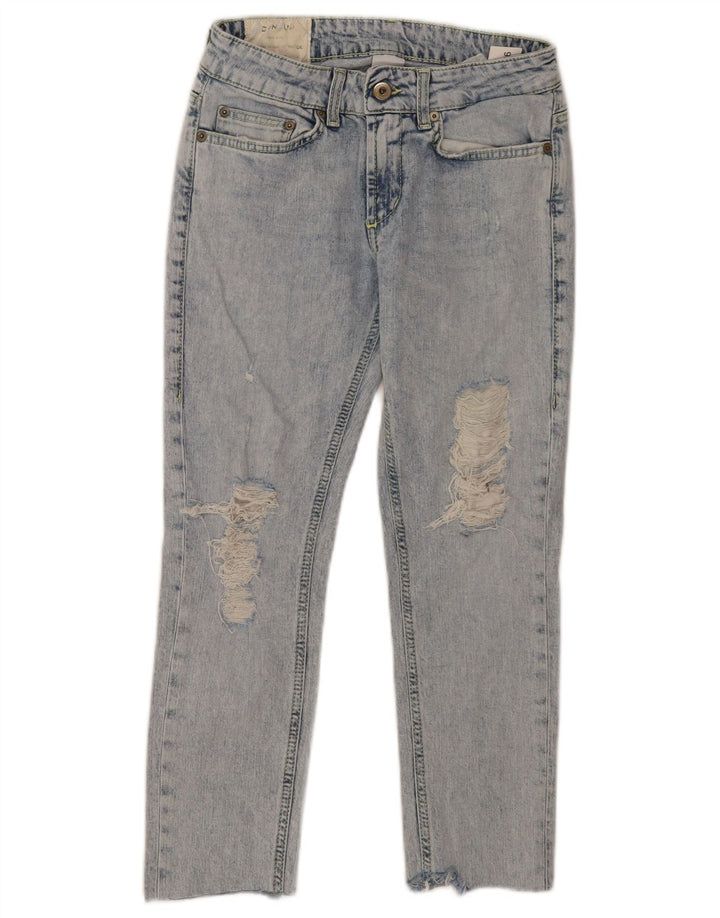 Dondup Dame Distressed Cropped Jeans W26 L23 Blå Bomuld