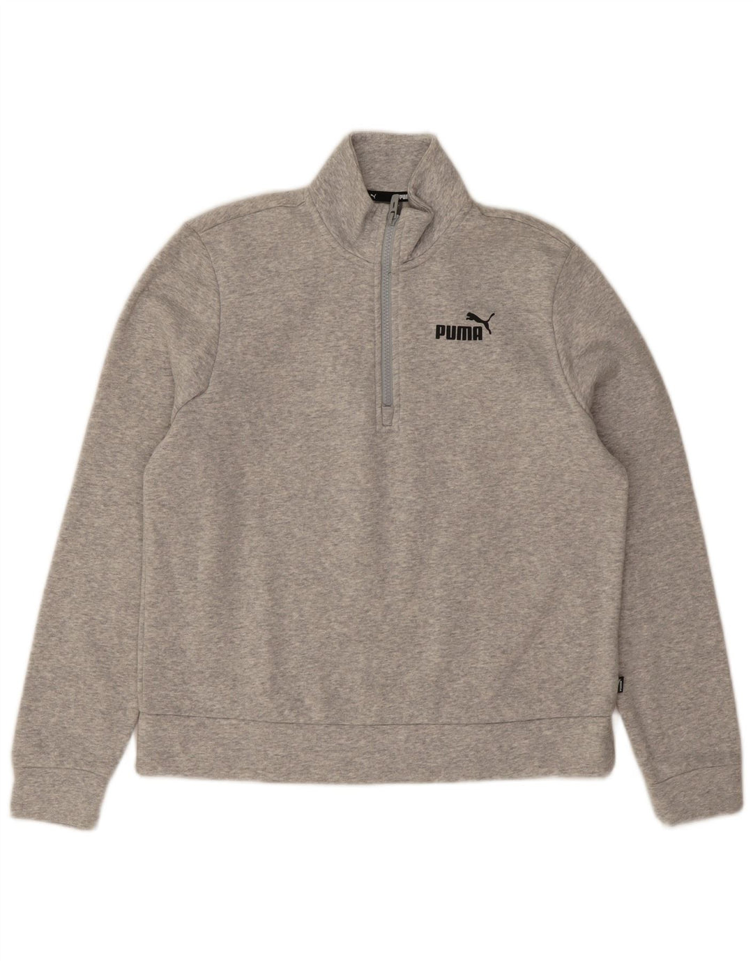 Puma Sweatshirt med lynlås til kvinder DK 14 Medium grå bomuld
