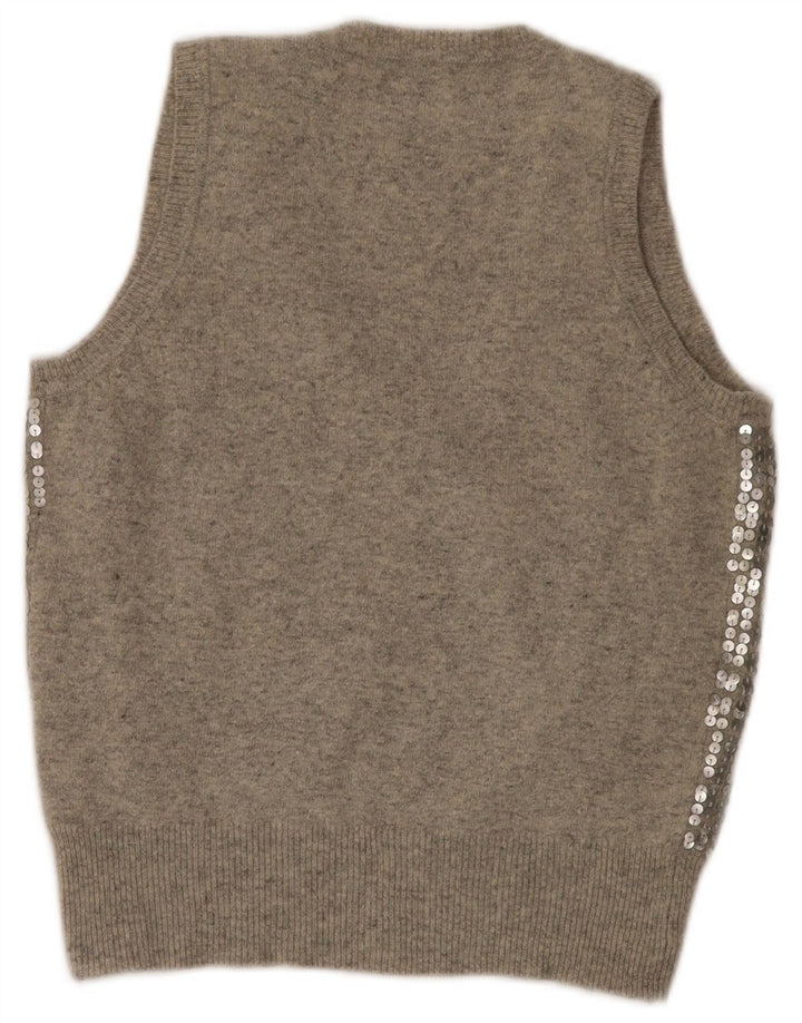 Liu Jo Dame Crop Sequin Vest Tank Top IT 42 Medium Grey Uld