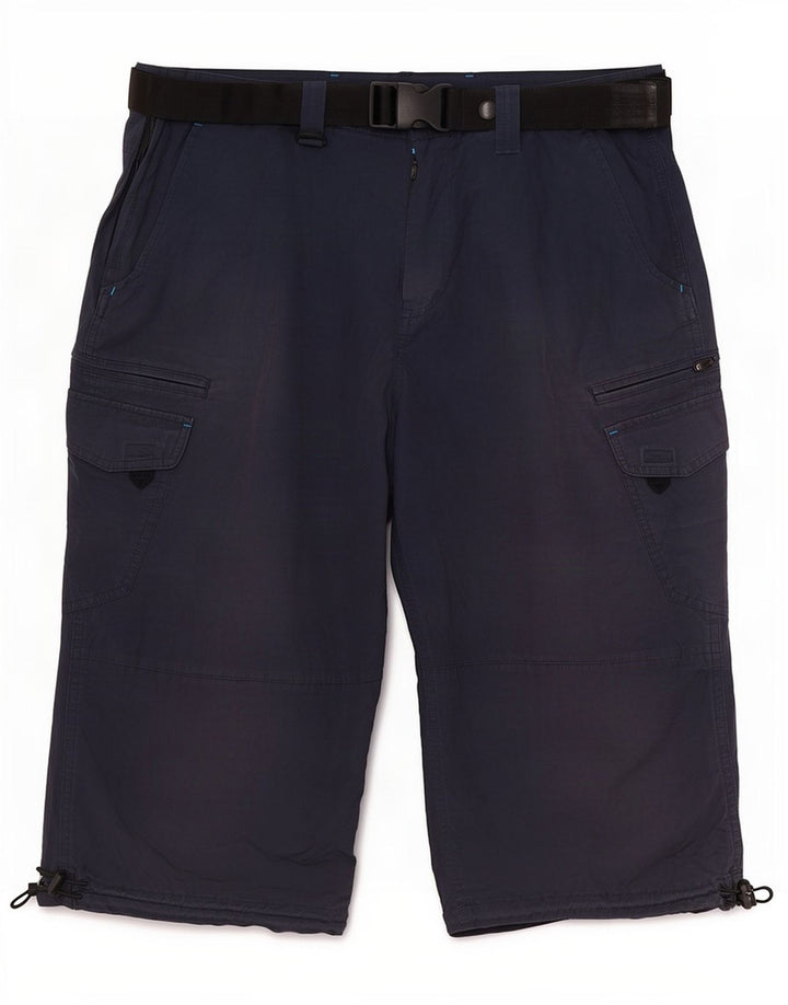 Marks & Spencer Herre Regular Fit Cargo Bermuda Shorts W36 Large Navy Blue