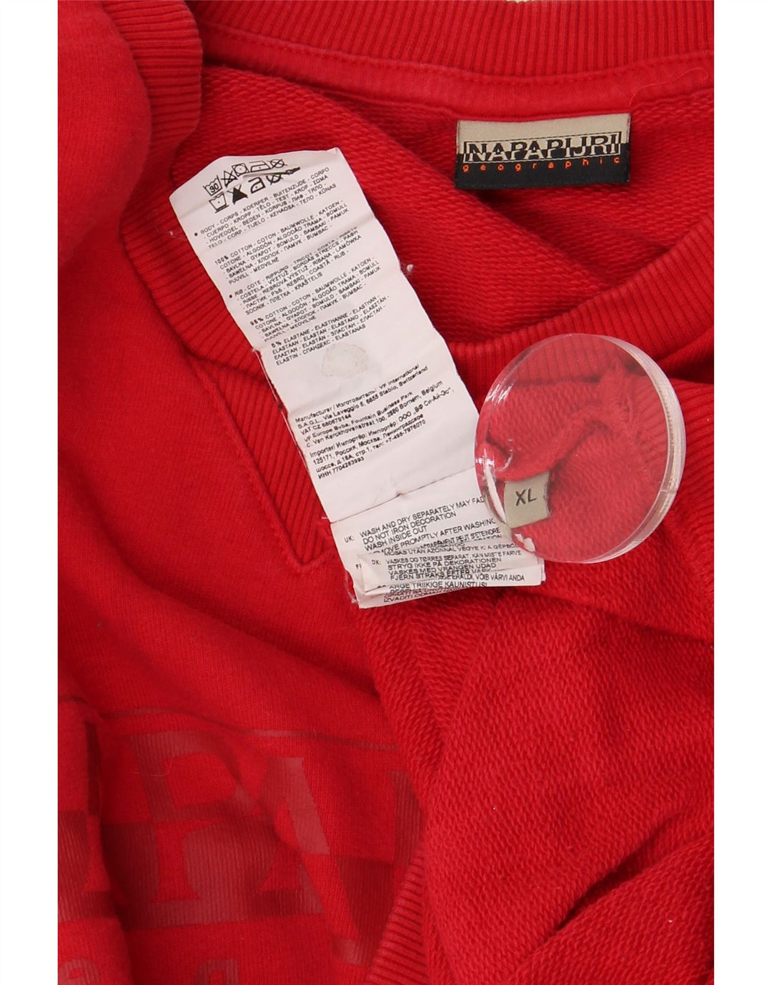 NAPAPIJRI Herre Geographic Graphic Sweatshirt Jumper XL Rød Bomuld