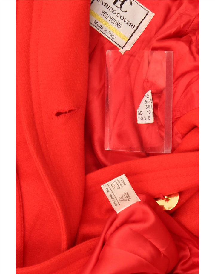 Enrico Coveri Dame Oversized 5 Button Blazer Jacket UK 10 Small Red Uld