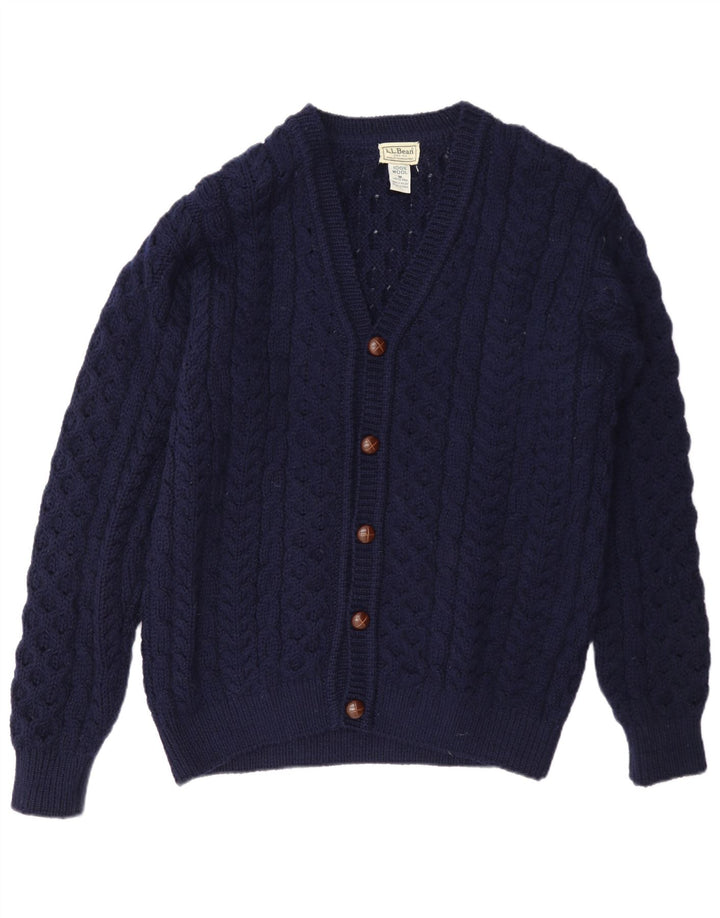 L.L.Bean Herre cardigan sweater Medium marineblå uld