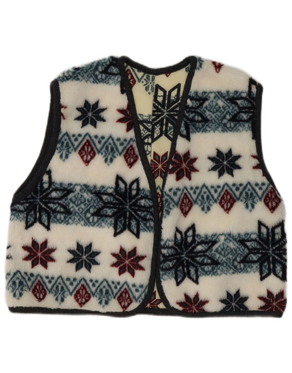 Vintage pige fleece Gilet 10-11 år White Fair Isle