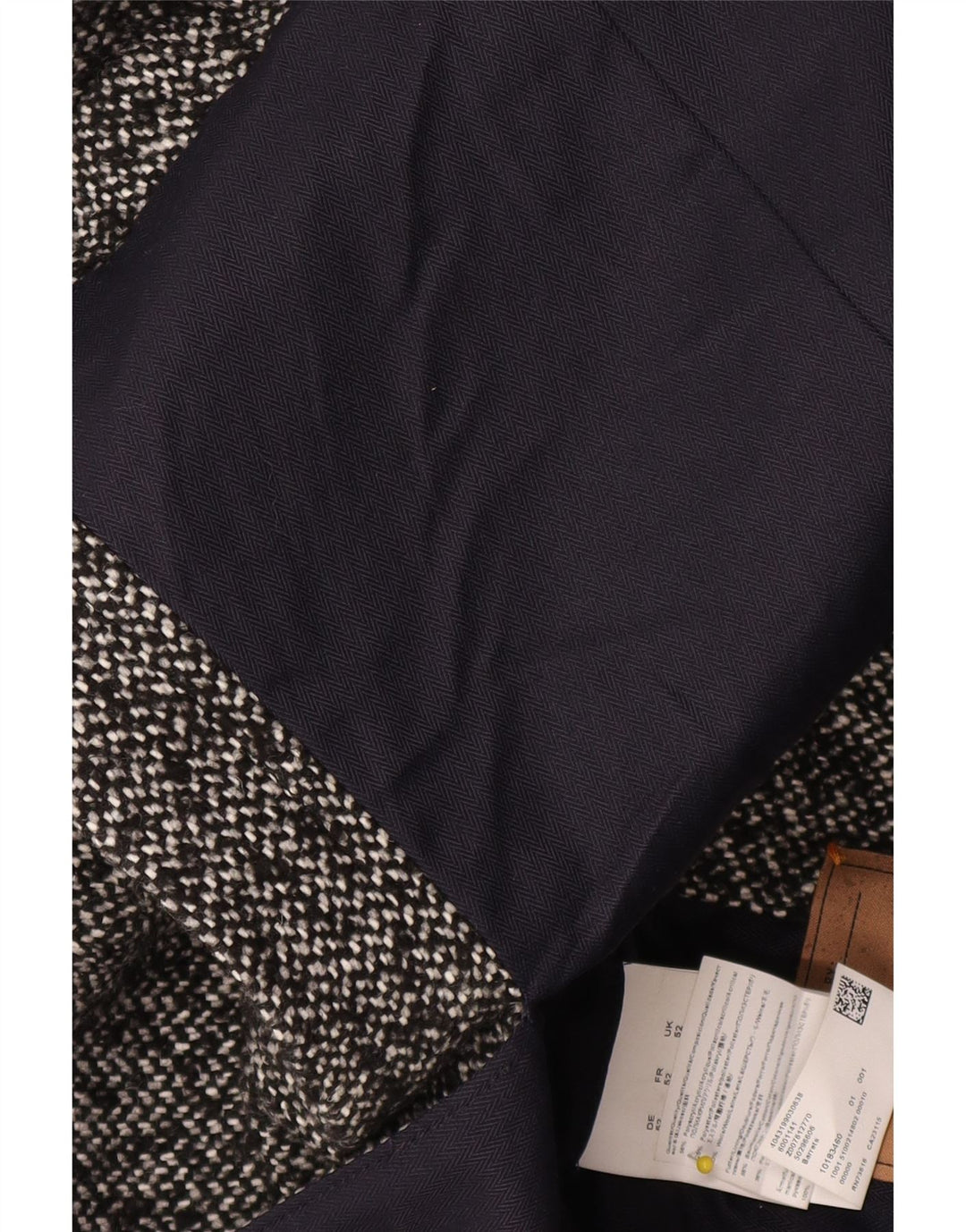 Hugo Boss Herre Overfrakke UK 52 XL Grå Flecked Polyacrylic