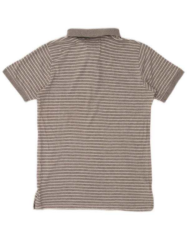 Woolrich Mens Polo Shirt Small Grey Striped Cotton