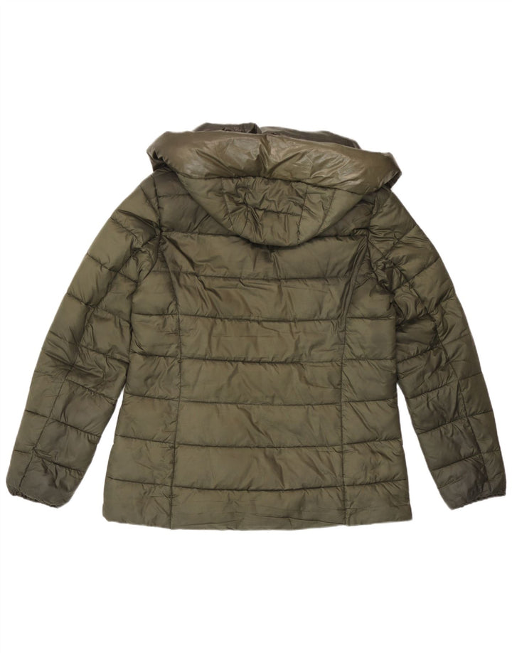 Esprit Dame Hætte Polstret Jakke UK 16 Large Khaki