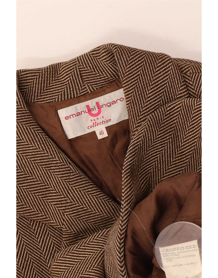 Emanuel Ungaro Dame Blazer Jacket IT 40 Lille brun sildeben