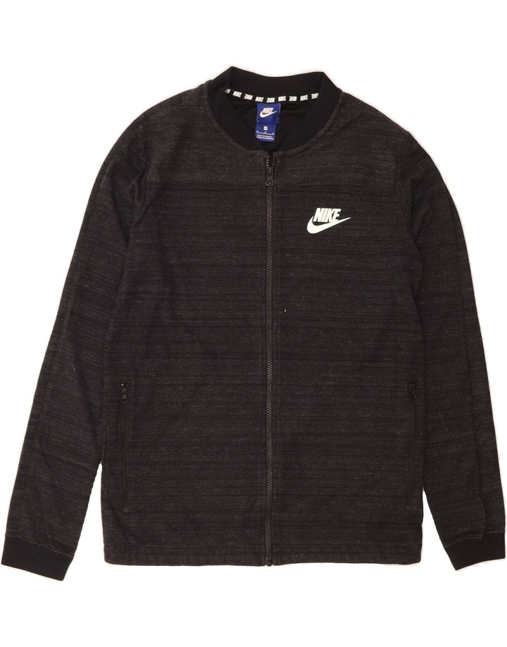 NIKE Womens Tracksuit Top Jacket UK 14 Medium Black Striped Cotton Vintage Nike and Second-Hand Nike from Messina Hembry 