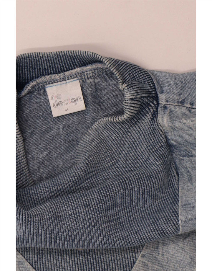 Vintage Dame Oversized Sweatshirt Jumper EU 44 XL Blå Bomuld