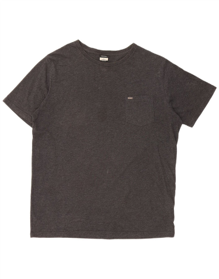 RIP CURL Herre Standard Fit T-Shirt Top Stor Grå Bomuld