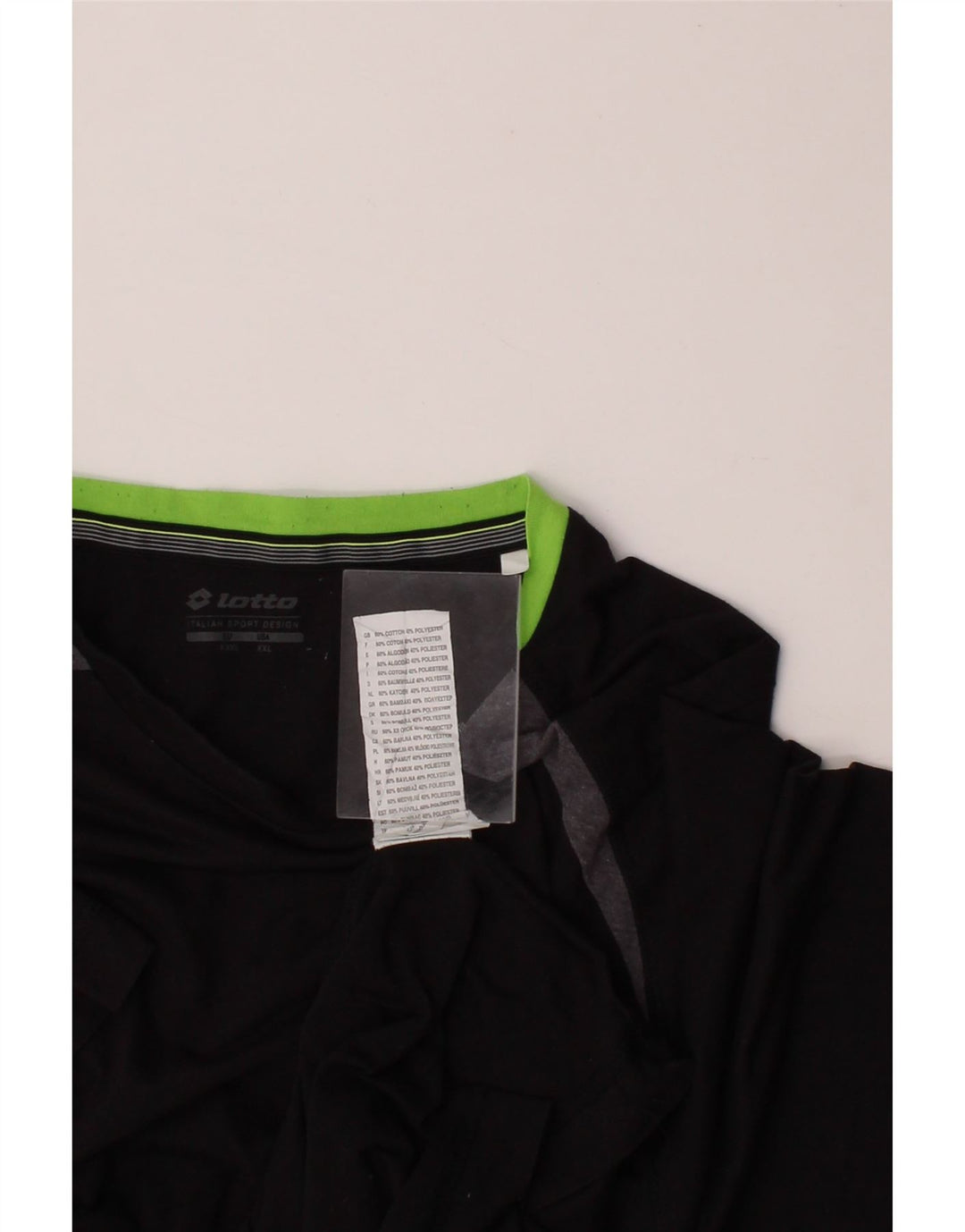 LOTTO Mens T-Shirt Top 3XL Black Cotton Vintage Lotto and Second-Hand Lotto from Messina Hembry 
