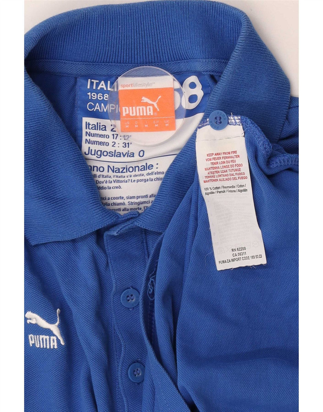 Puma Herre grafisk poloshirt Medium blå bomuld