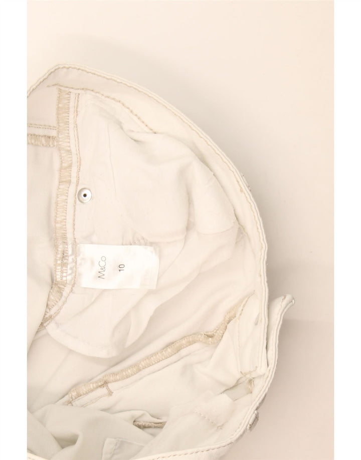 M&Co Dame Slim Jeans UK 10 Small W30 L30 White Bomuld