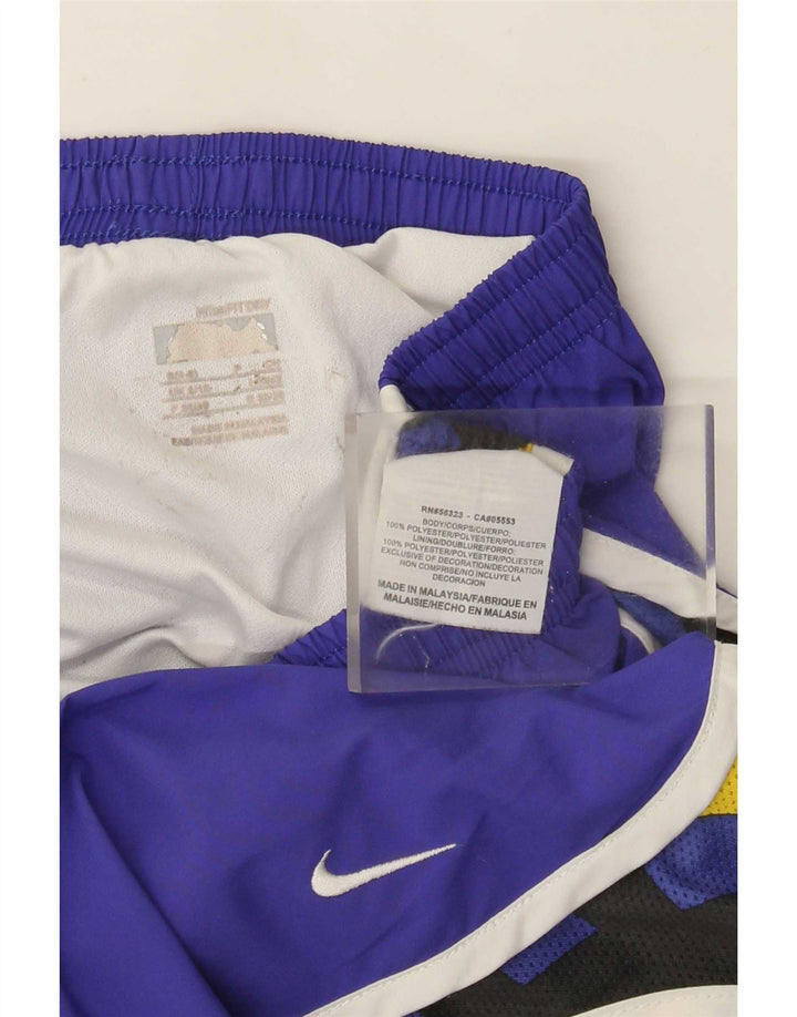 Nike sportsshorts til kvinder UK 8/10 Lille lilla geometrisk polyester