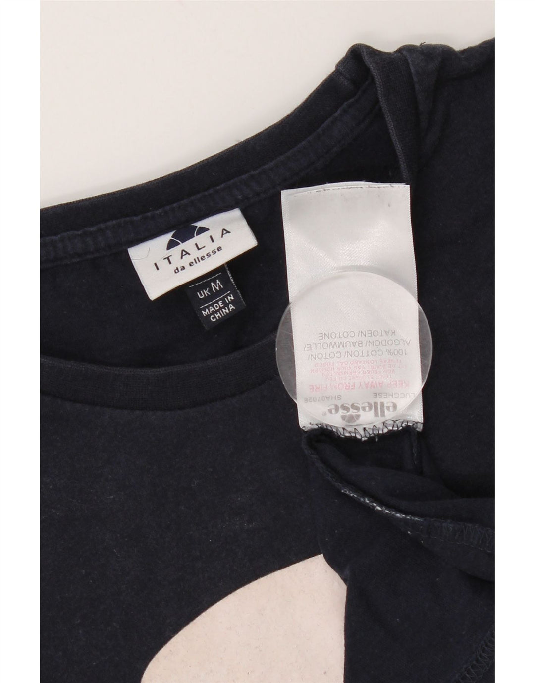 Ellesse Herre Italia Grafisk T-Shirt Top Medium Navyblå Bomuld