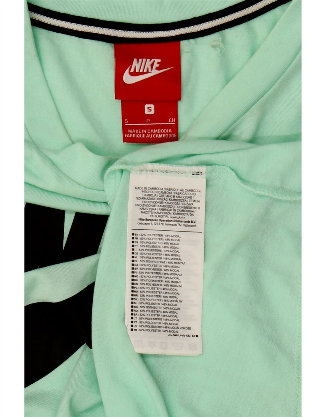 Nike Grafisk T-Shirt Top UK 10 Lille grøn polyester