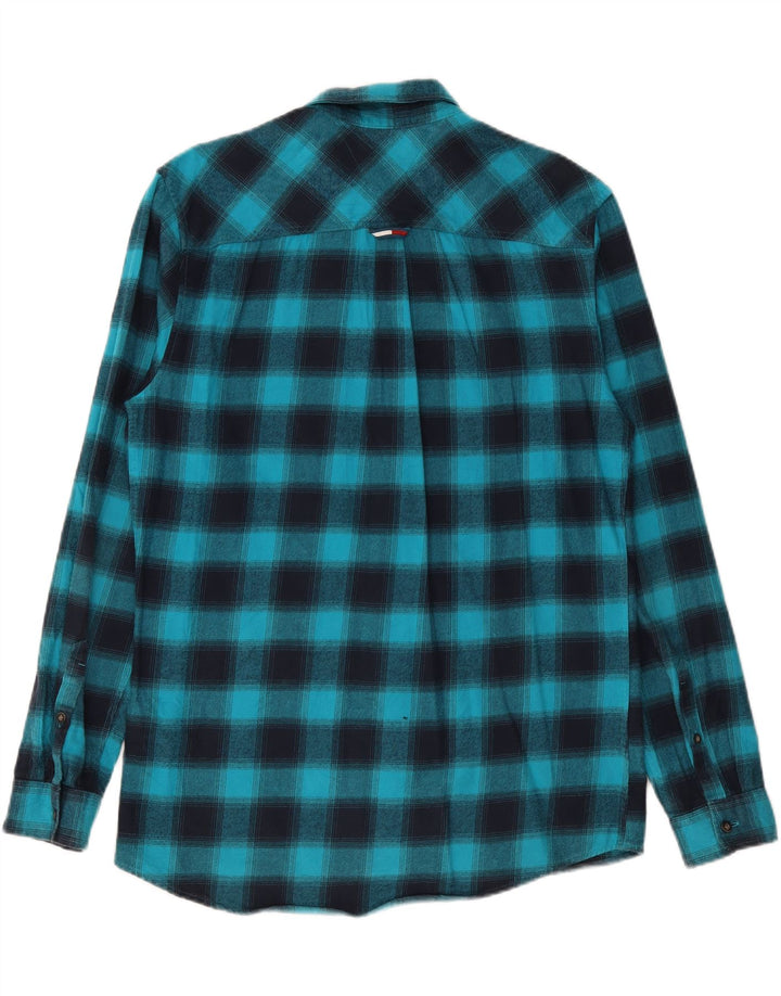 TOMMY HILFIGER Herre Regular Fit Flanelskjorte Medium Blue Ternet Bomuld