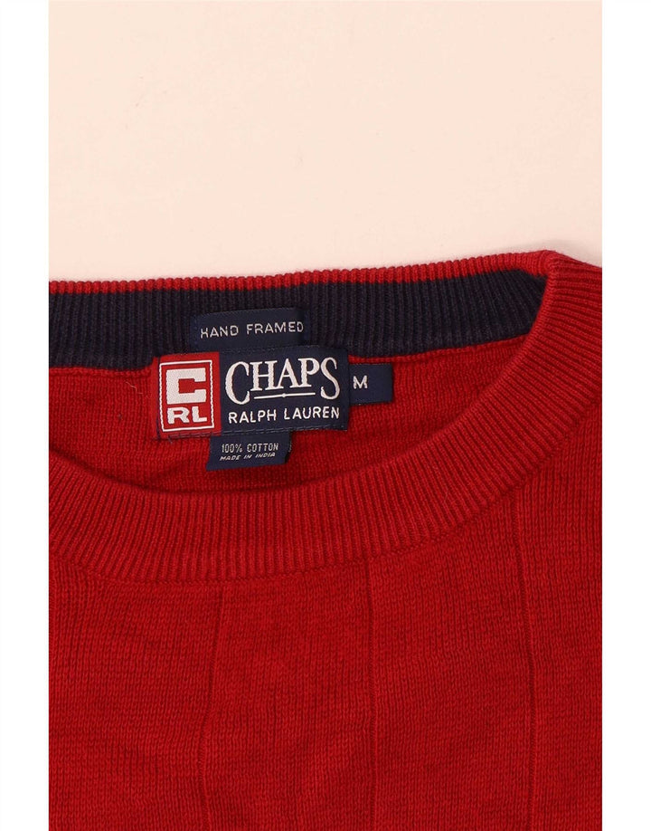 Chaps Ralph Lauren Herre Crew Neck Jumper Sweater Medium Rød Bomuld