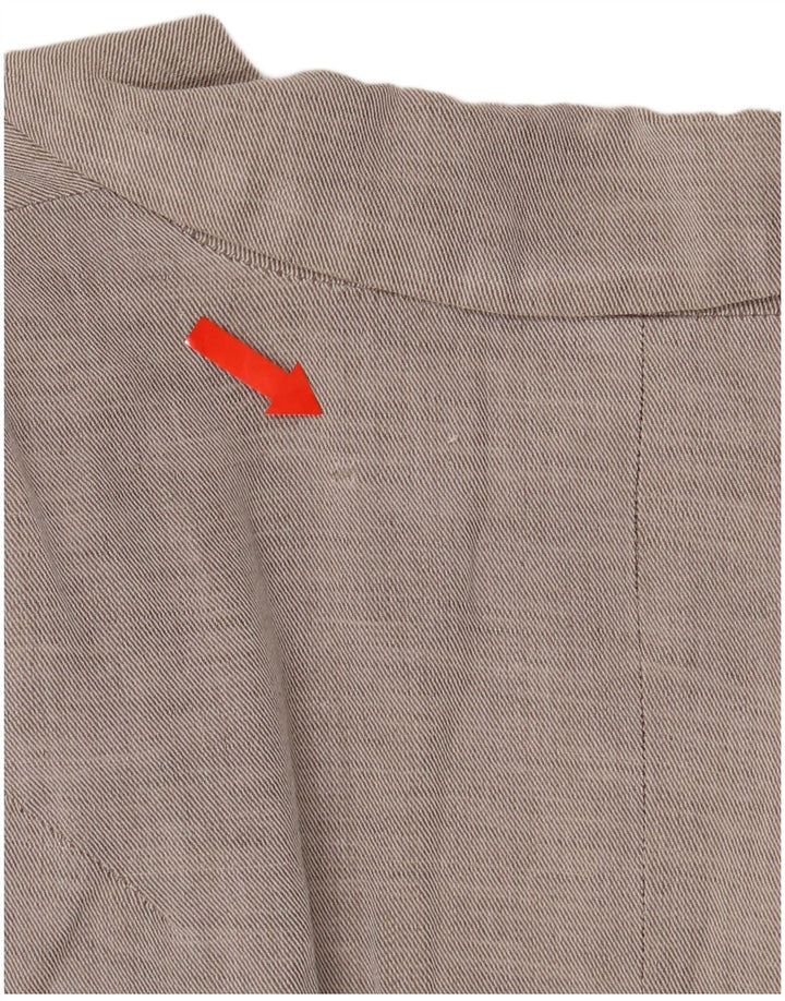 Zara Dame Open Crop Blazer Jacket UK 12 Medium Grey Bomuld