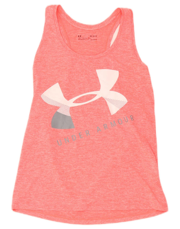 Under Armour Dame Heat Gear Grafisk Vest Top UK 12 Medium Pink Flecked