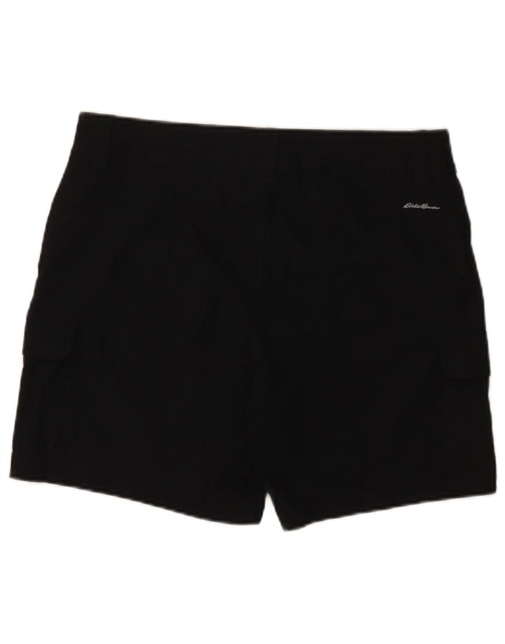 Eddie Bauer Dame Cargo Shorts US 12 Large W34 Black Nylon