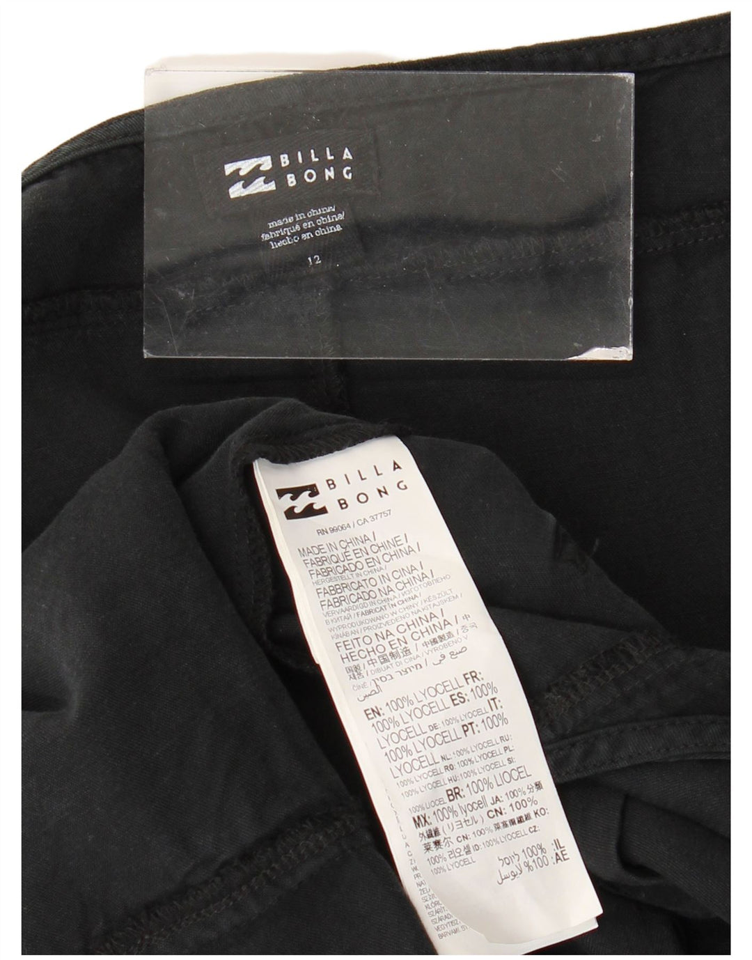 BILLABONG Damebukser Shorts UK 12 Medium W38 Sort Lyocell