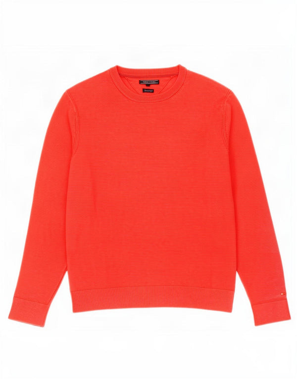 Tommy Hilfiger Herre Crew Neck trøje Sweater Large Rød Bomuld