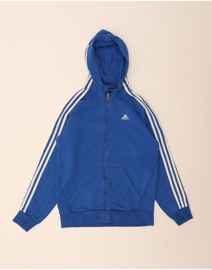 ADIDAS Hættetrøje med lynlås til mænd, lille blå bomuld