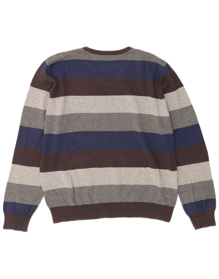 Zara Herre V-hals sweater Stor flerfarvet stribet bomuld